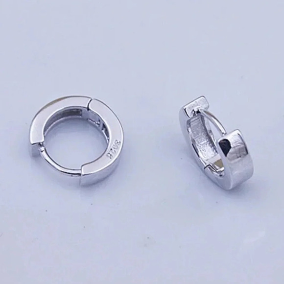 925 Sterling Silver Huggie Hoop Earrings - Picture 2 of 6